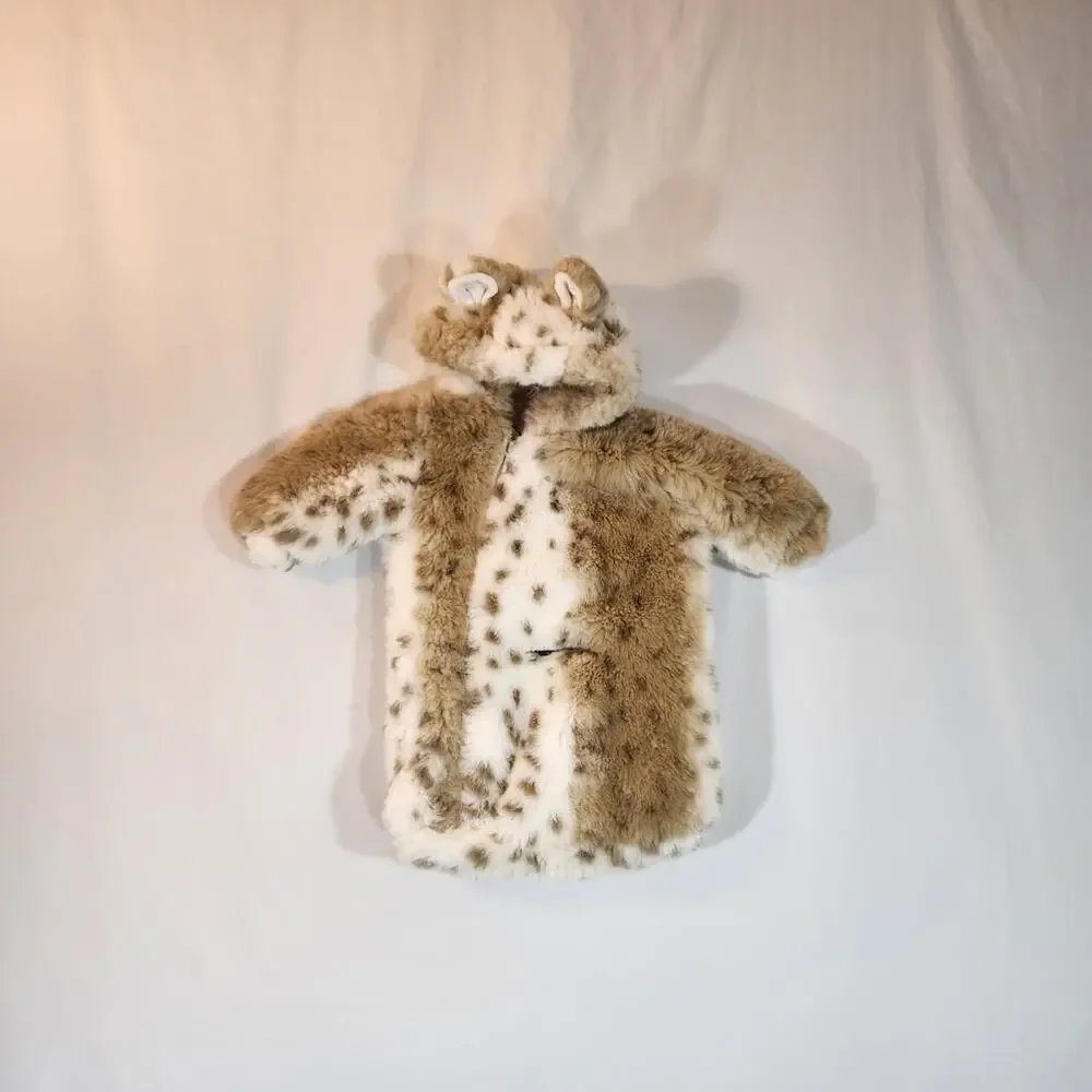 RESTORATION HARDWARE Baby & Child Brown Cream Faux Fur Mob Wife Baby 0-6 M